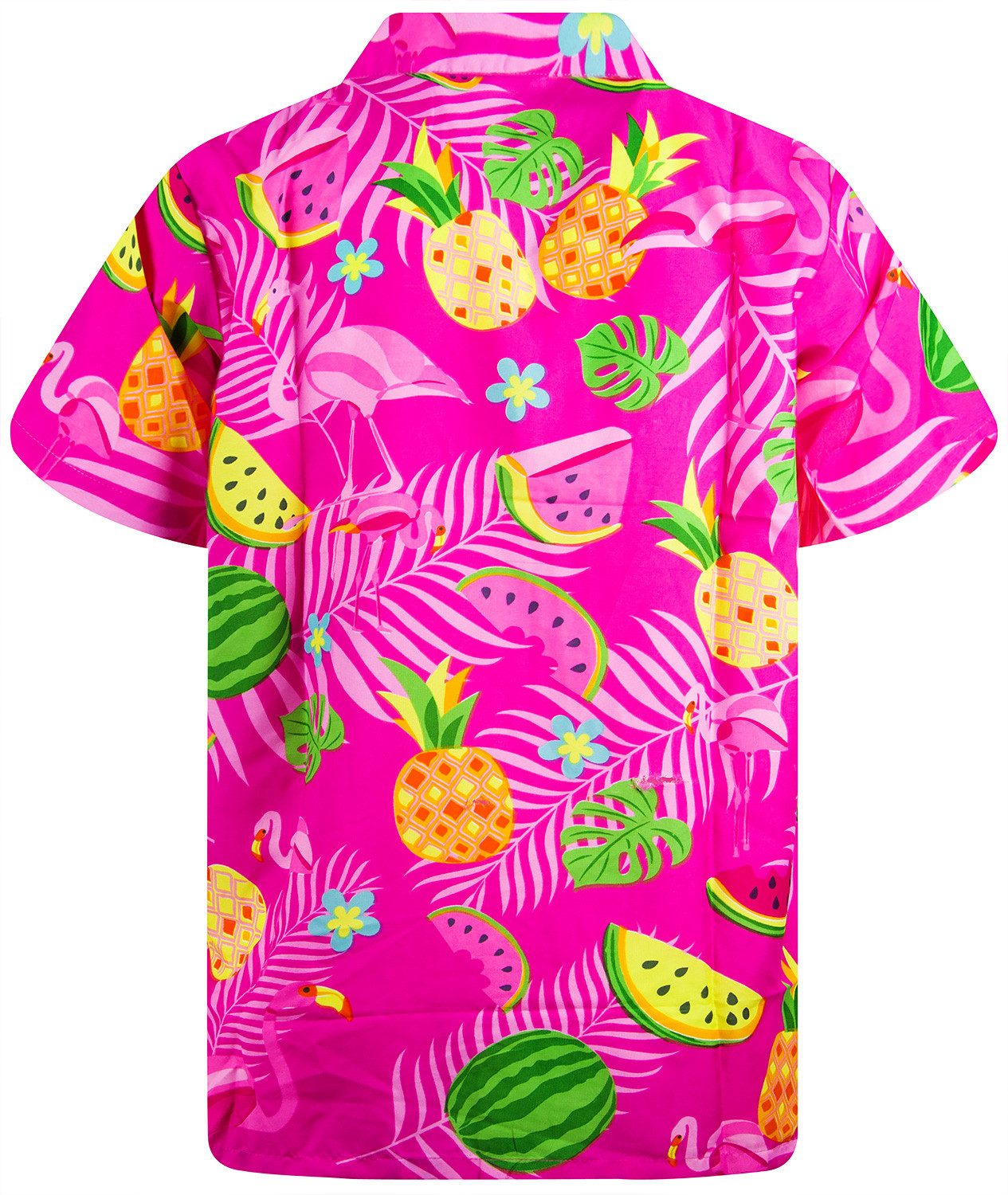King Kameha Hawaiihemd Flamingo Melone Funky Hawaii-Hemd Kurzarm Front-Tasc günstig online kaufen