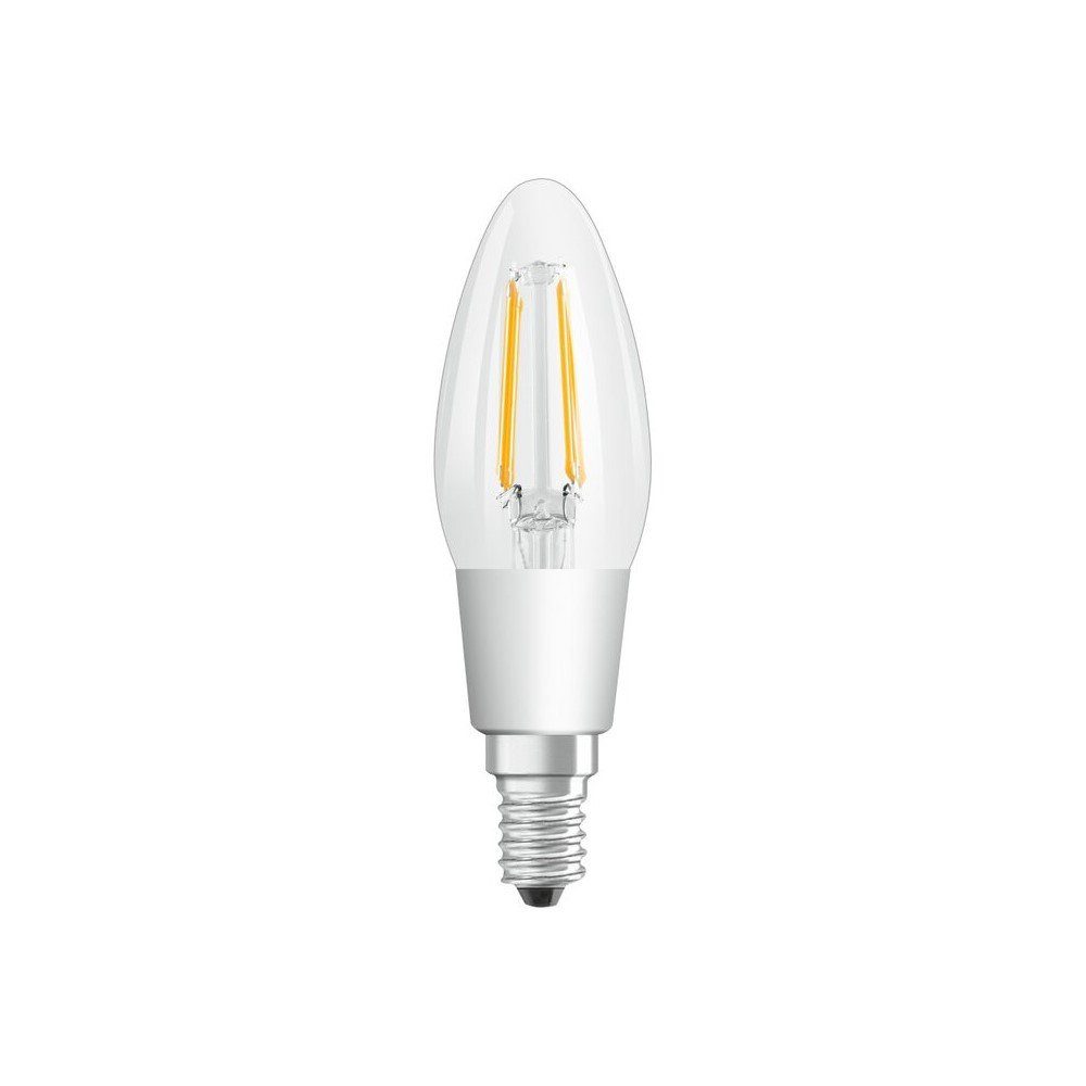 Osram E14 Osram Warmweiß E14, LED-Leuchtmittel B40 LED Kerzenform KLAR 2200-2700K DIMMBAR, Warmweß 4,5W=40W