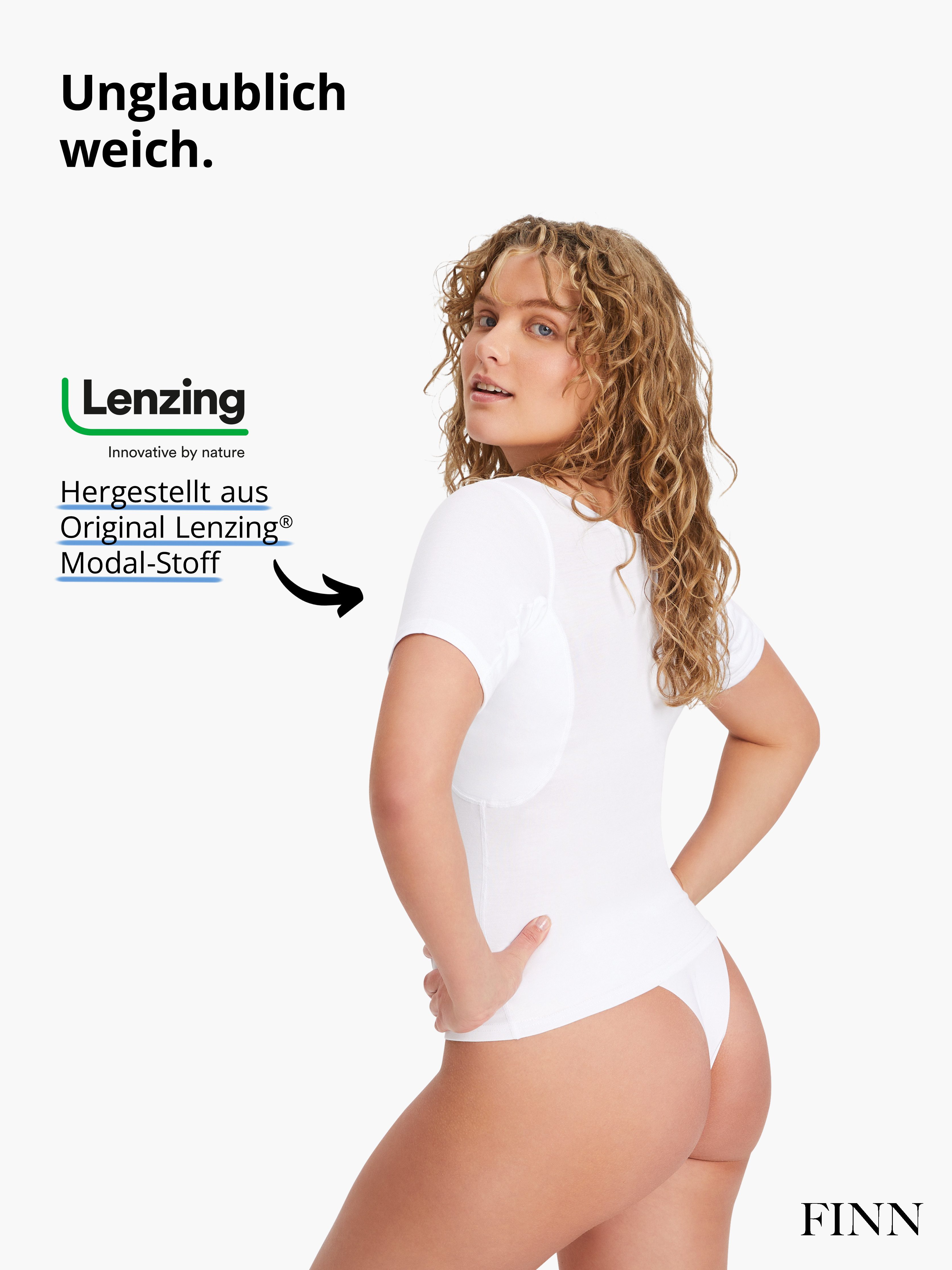 FINN Design Unterhemd Anti-Schweiß Shirt Damen mit integrierten Achselpads Schutz vor Schweißflecken und Schweißgeruch – Bild 5 von 5