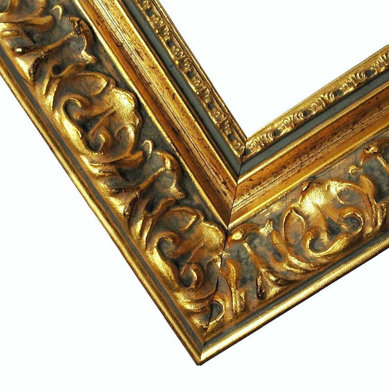 Bilderrahmen Neumann Einzelrahmen Barockrahmen 972 ORO, gold verziert, ohne Glas und Rückwand, für 1 Bilder, Massiv Holzrahmen