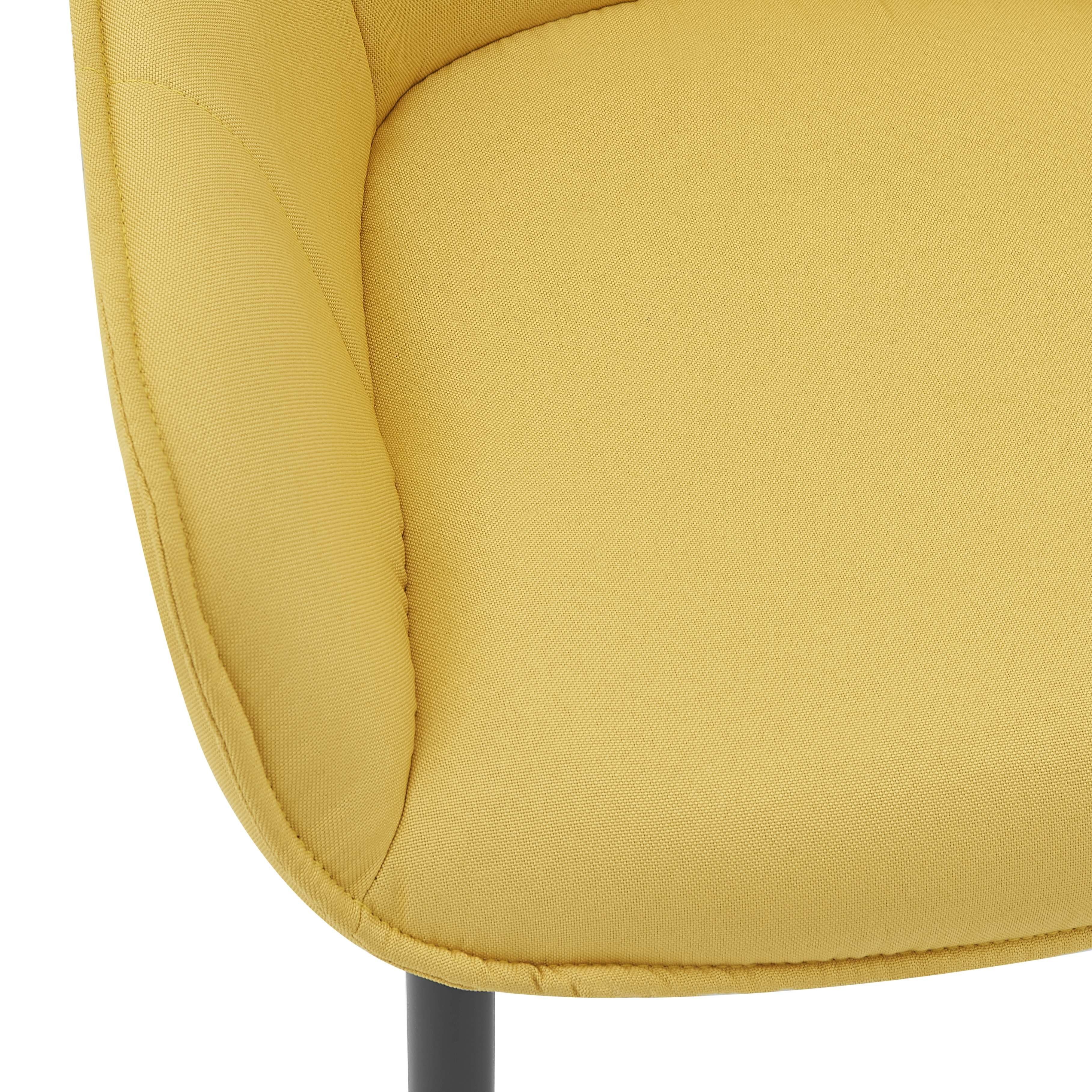 TPFLiving Esszimmerstuhl gelb Gestell gelb Leinen-Stoff - Bezug Metall stabilem Norah 55x86x46 Sitzhöhe: 1 MAßE (BxHxT): cm - (Esstischstuhl Farbe cm, gelb | 49 mit Armlehnstuhl - St), (pulverbeschichtet), aus