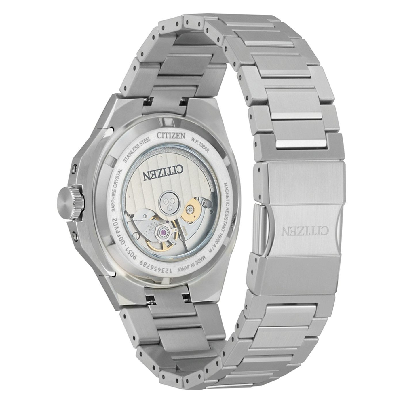 Citizen Automatikuhr Series 8 NB6080-51W, Armbanduhr, Herrenuhr, Mechanische Uhr, Edelstahlarmband, analog