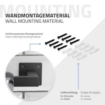 ML-DESIGN Kleiderstange Kleiderständer Rechteck für die Wand aus Stahl rostfrei U-Form, 4x Kleiderstange U-Form 12x60 cm Schwarz inkl. Montagematerial