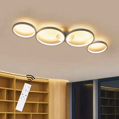 ZMH LED Deckenleuchte Deckenlampe Modern 4 Flammig in Ringoptik Dimmbar, LED fest integriert, Dimmbar, warmweiß-kaltweiß