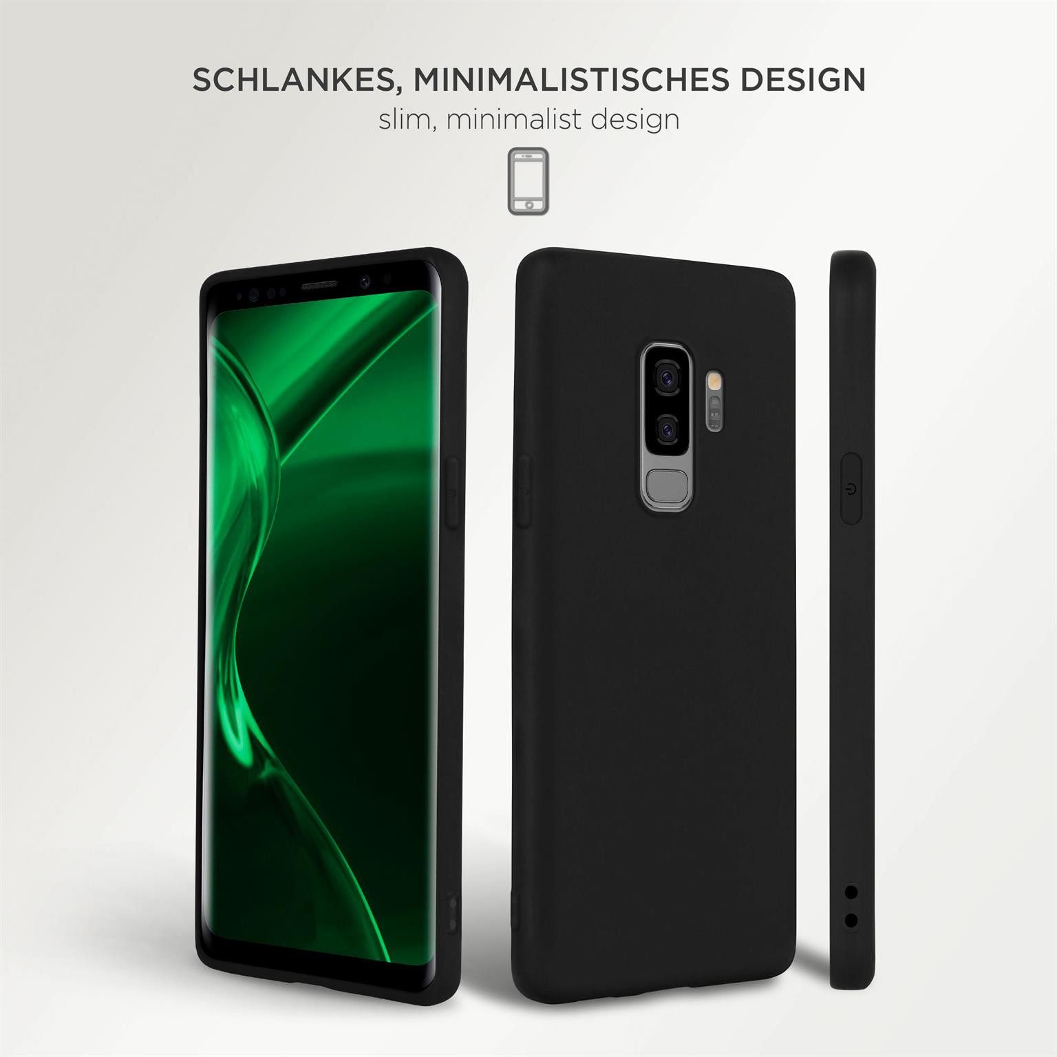 ONEFLOW Handyhülle für Samsung Galaxy S9 Plus Hülle Dünn SlimShield Pro Schwarz 6,2 Zoll, Backcover TPU Case Handyhülle minimalistisch Schutzhülle Erhöhter Rand