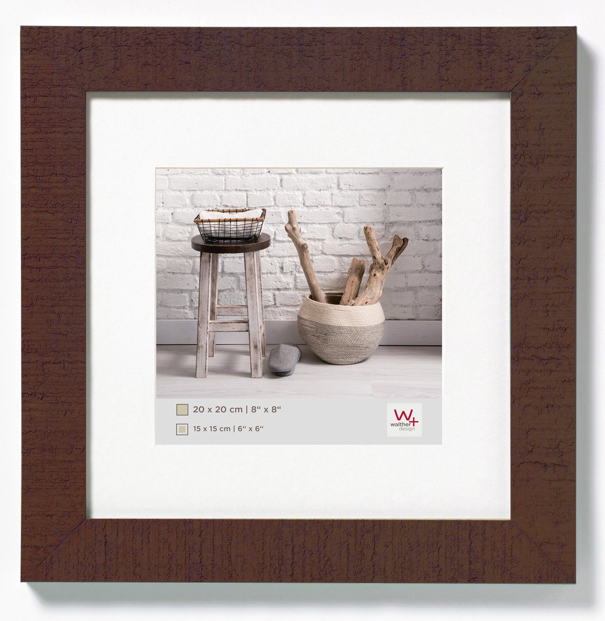 Walther Design Bilderrahmen Holzrahmen Home - quadratische Formate (20x20, 30x30 und 40x40 cm)