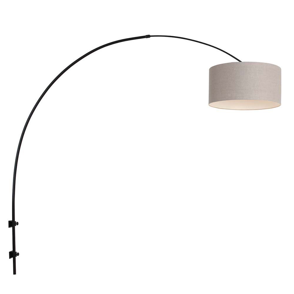 Steinhauer LIGHTING LED Bogenlampe, Wandlampe Bogenleuchte Wandleuchte  schwarz Textil grau beweglich E27 L