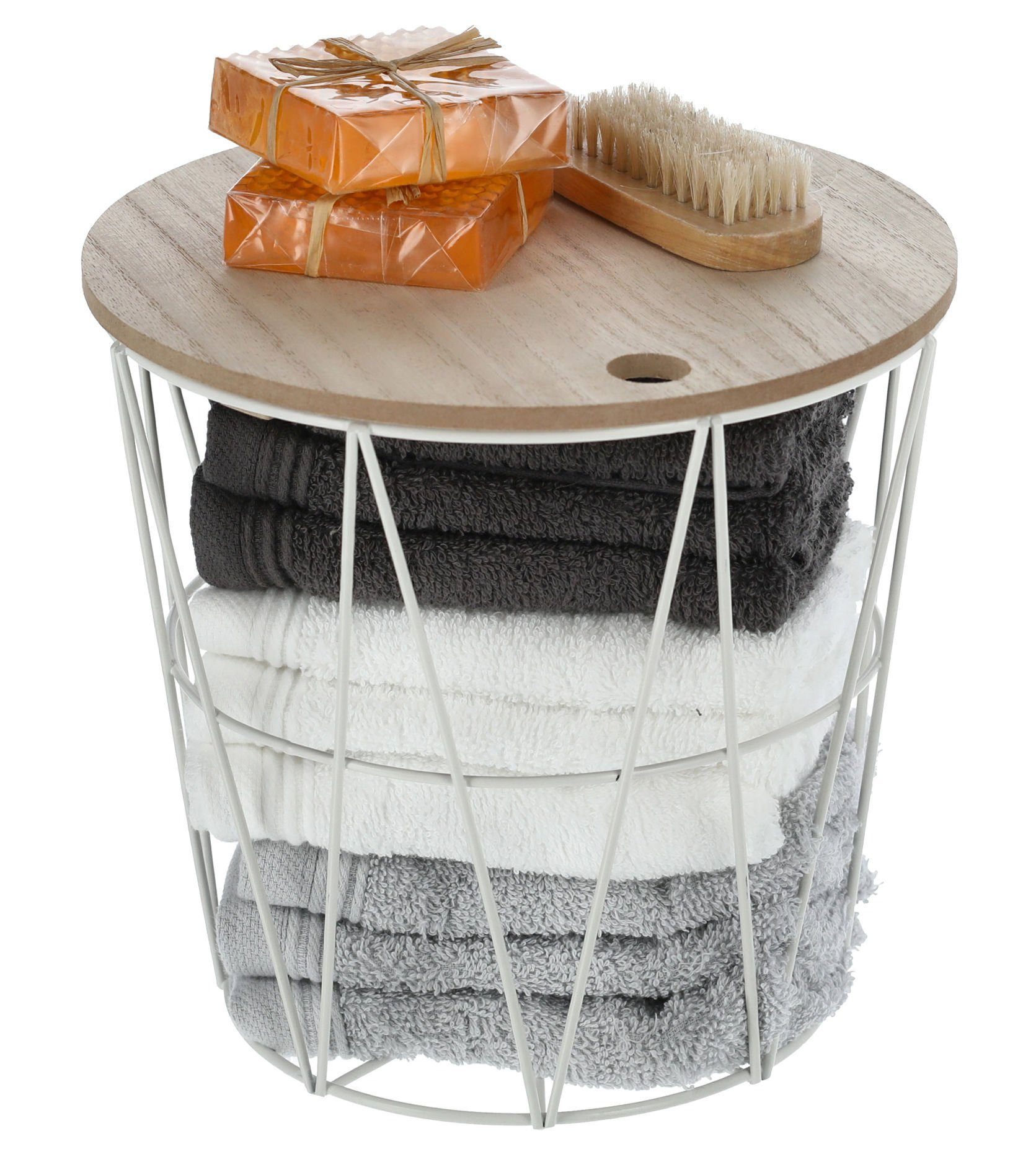 Spetebo Blumenhocker Blumenhocker mit Aufbewahrungskorb - günstig online kaufen