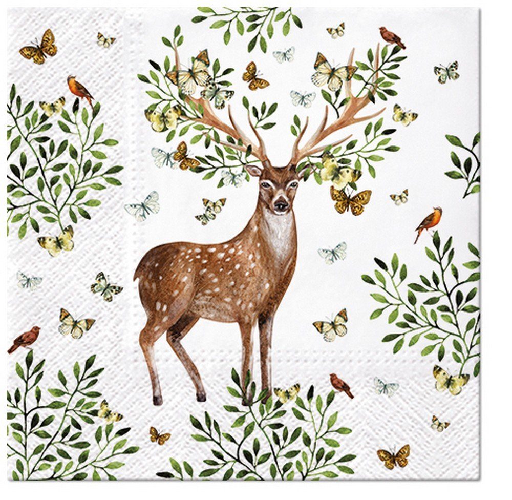 PAW Sp. z o.o. Papierserviette 20 Servietten Forest Antlers 33x33cm, (20 St)