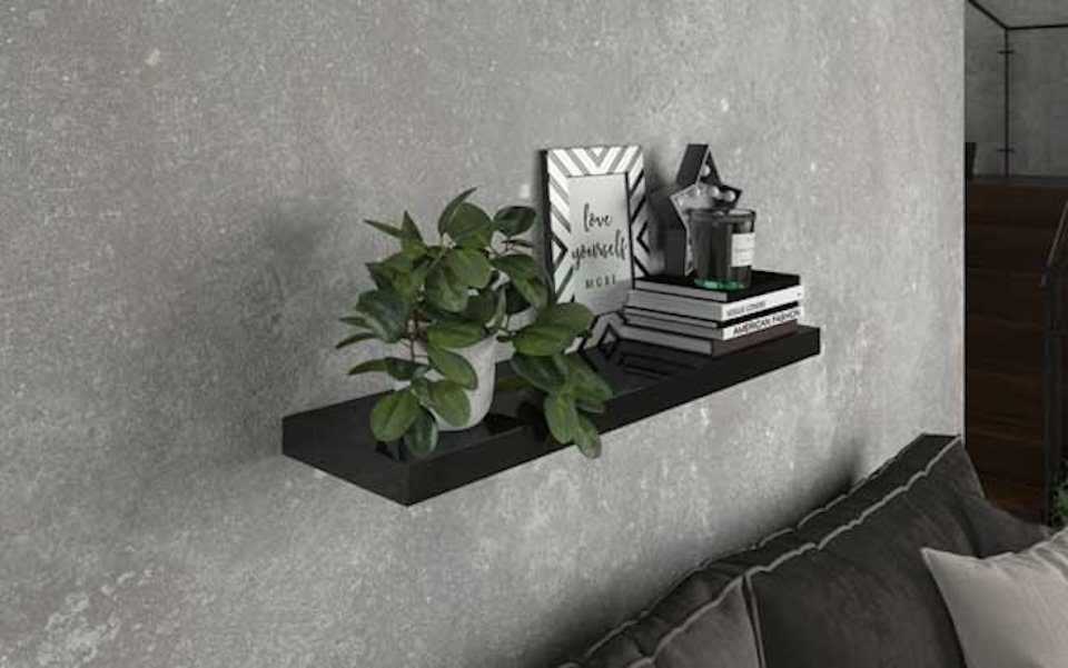 Feldmann-Wohnen Wandregal Andrea, 1-tlg., 60x26x5cm schwarz günstig online kaufen