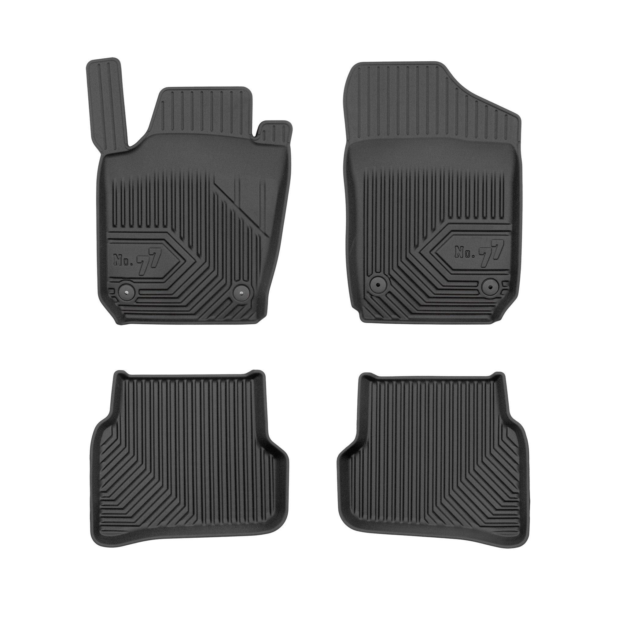 Auto-Fußmatten Gummimatten No.77 für VW Polo V 2009-2017 TPE Gummi Schwarz 4 Teile