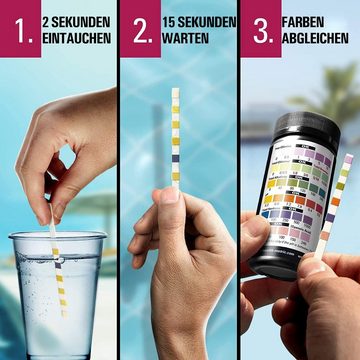 Health Metric Wasserteststreifen Pool Teststreifen - 50 Stück - Messung von 7 Werten