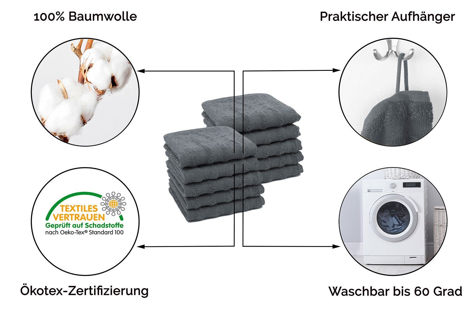ZOLLNER Gästehandtücher, Walkfrottier (10-St), 30 x günstig online kaufen