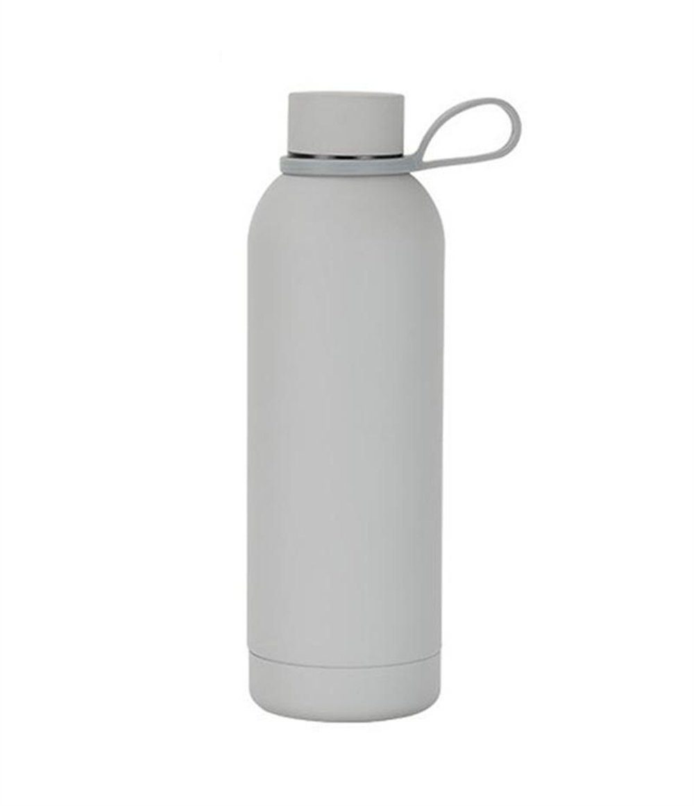 Rouemi Isolierflasche Thermobecher,500ml Kaltgetränke Grau Isolierung, kalt und heiß/24h 12h Trinkflasche,Heiß