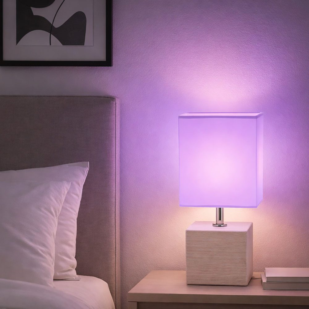 GLOBO LIGHTING LED Tischleuchte, Leuchtmittel inklusive, Warmweiß, Farbwechsel, Tisch Lampe Fernbedienung Wohn Zimmer Textil Lese Lampe dimmbar im Set
