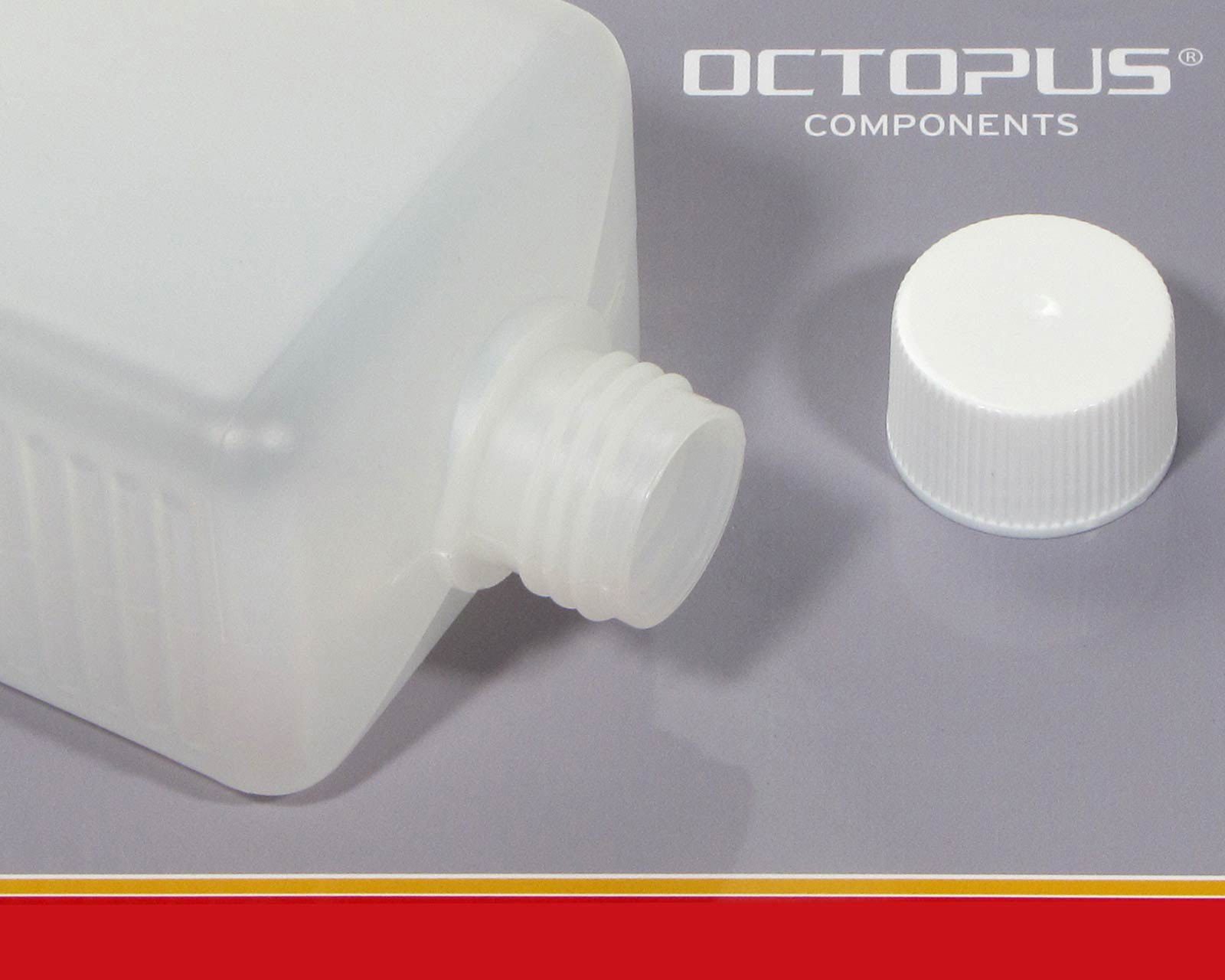 St) Schraubverschlüssen mit (5 ml Kanister OCTOPUS 5 aus 500 weißen eckig HDPE Plastikflaschen