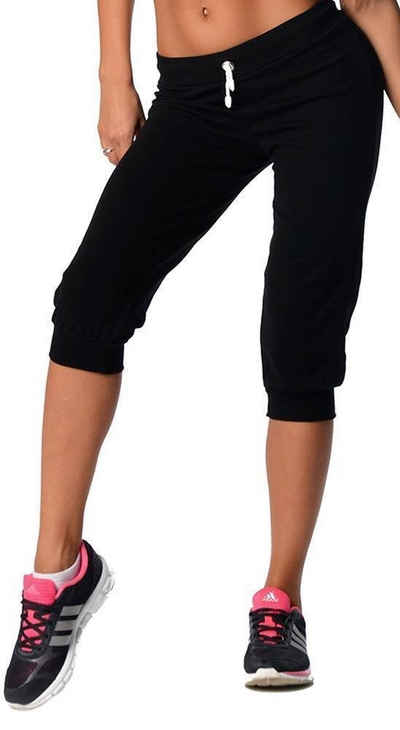 EloModa Jogginghose Damen Jogginghose 3/4 Capri Sport-Hose Baumwolle Gr. XXS XS S M L XL (1-tlg)