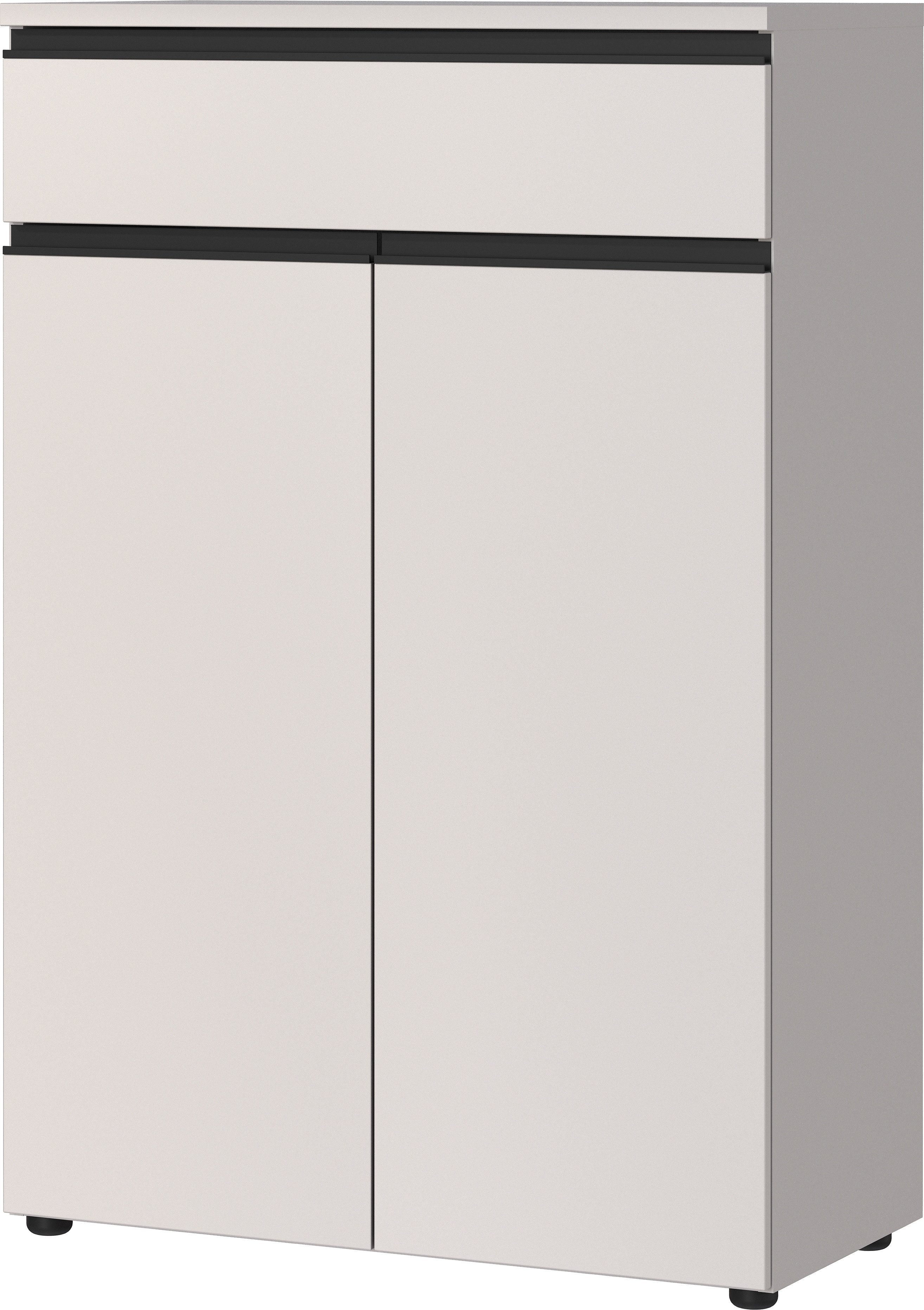 KADIMA DESIGN Aktenschrank Aktenschrank mit Schublade & Türen Soft-Close, 81x120x40cm Büroschrank (Mehrzweckschrank, Büromöbel modern, Kommode Büro, Ordnerschrank) Styroporfrei, Made in Germany, Serie "Stuttgart", Melaminbeschichtung