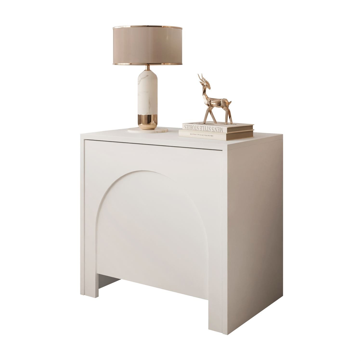Lookway Nachttisch ARIADNA mit Tür – Minimalistisches Design fürs Schlafzimmer (1x Nachttisch), Breite: 54 cm