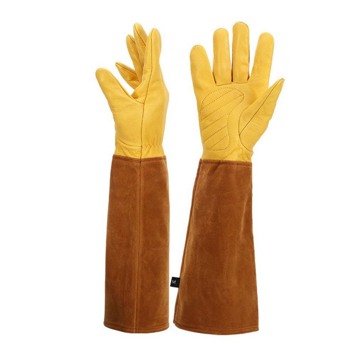 Atäsi Gartenhandschuhe Gartenhandschuhe aus Leder Dornensichere Lange Handschuhe M