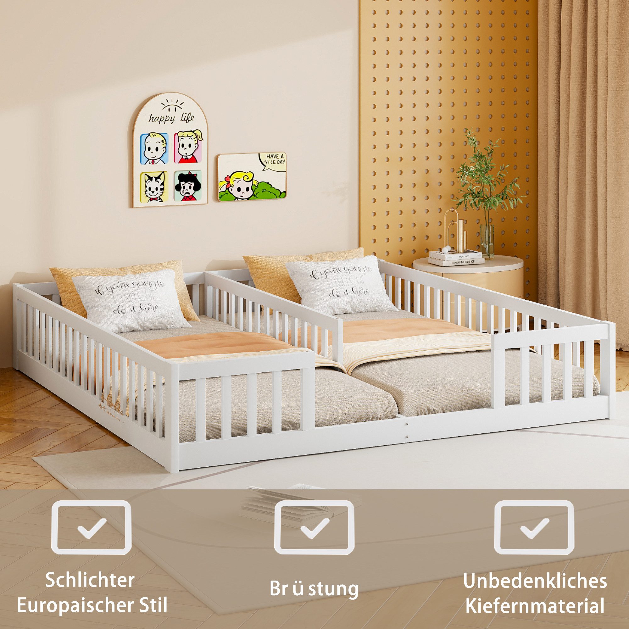 REDOM Polsterbett Kinderbett Doppelbett (Kinderbett für günstig online kaufen