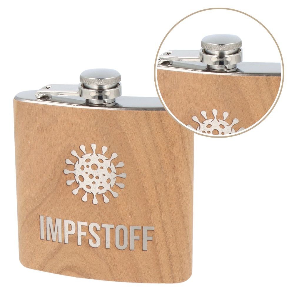 Spruchreif® Flachmann Flachmann mit Gravur · Flachmann Impfstoff