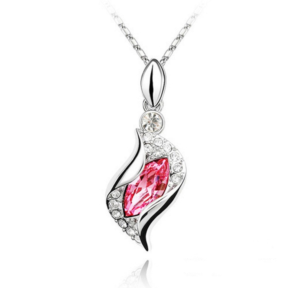 BUNGSA Ketten-Set Kette Pretty in Pink Silber aus Messing Damen (1-tlg), Halskette Necklace