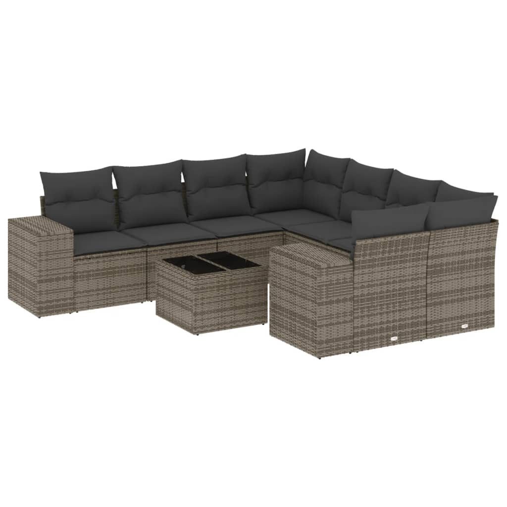 vidaXL Gartenlounge-Set 9-tlg. Garten-Sofagarnitur mit Kissen günstig online kaufen