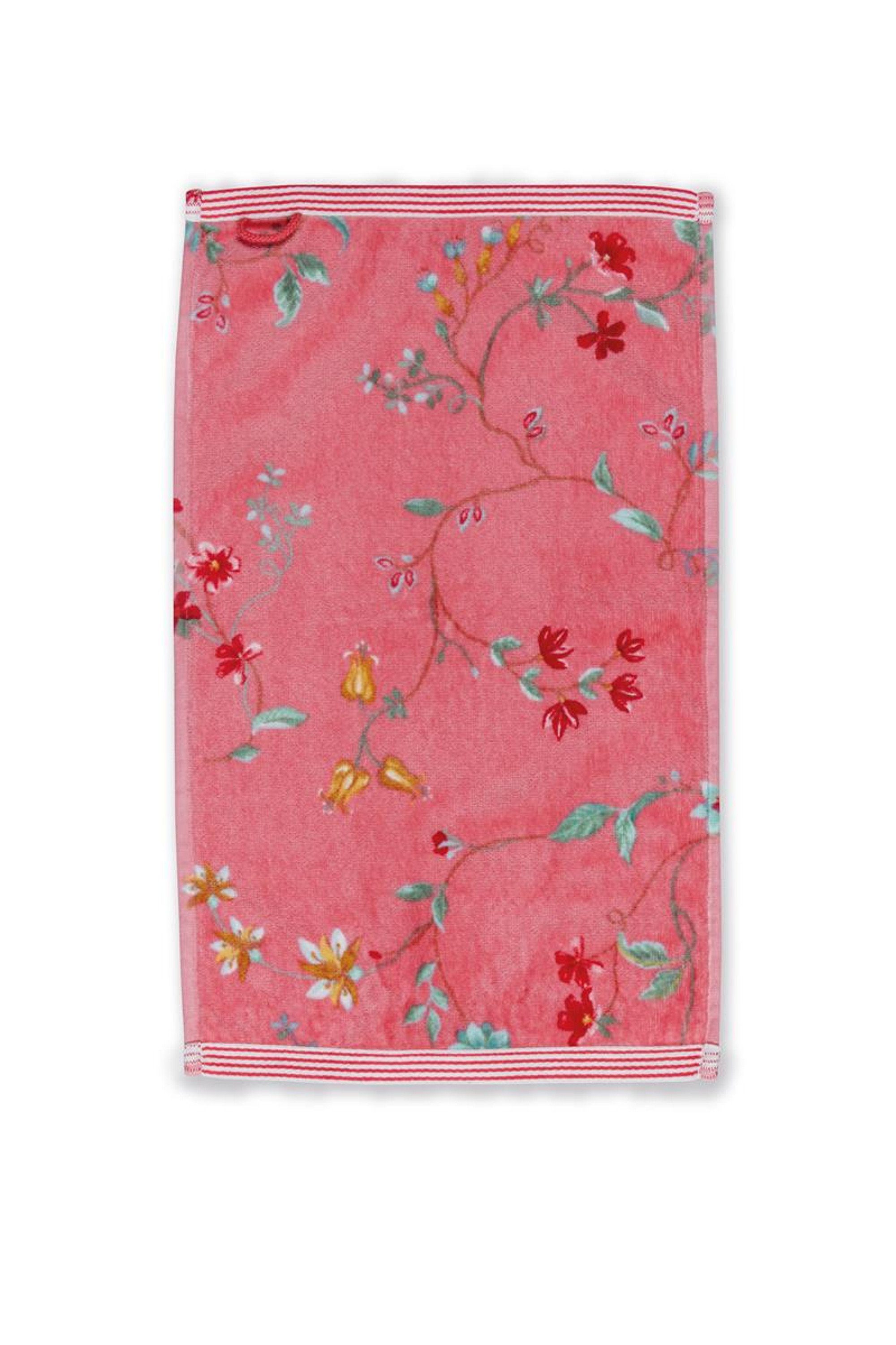 PiP Studio Handtuch Pip Le FLEURS Waschhandschuh Gästetuch Handtuch Duschtuch, pink, Baumwolle (1-St), rechteckig