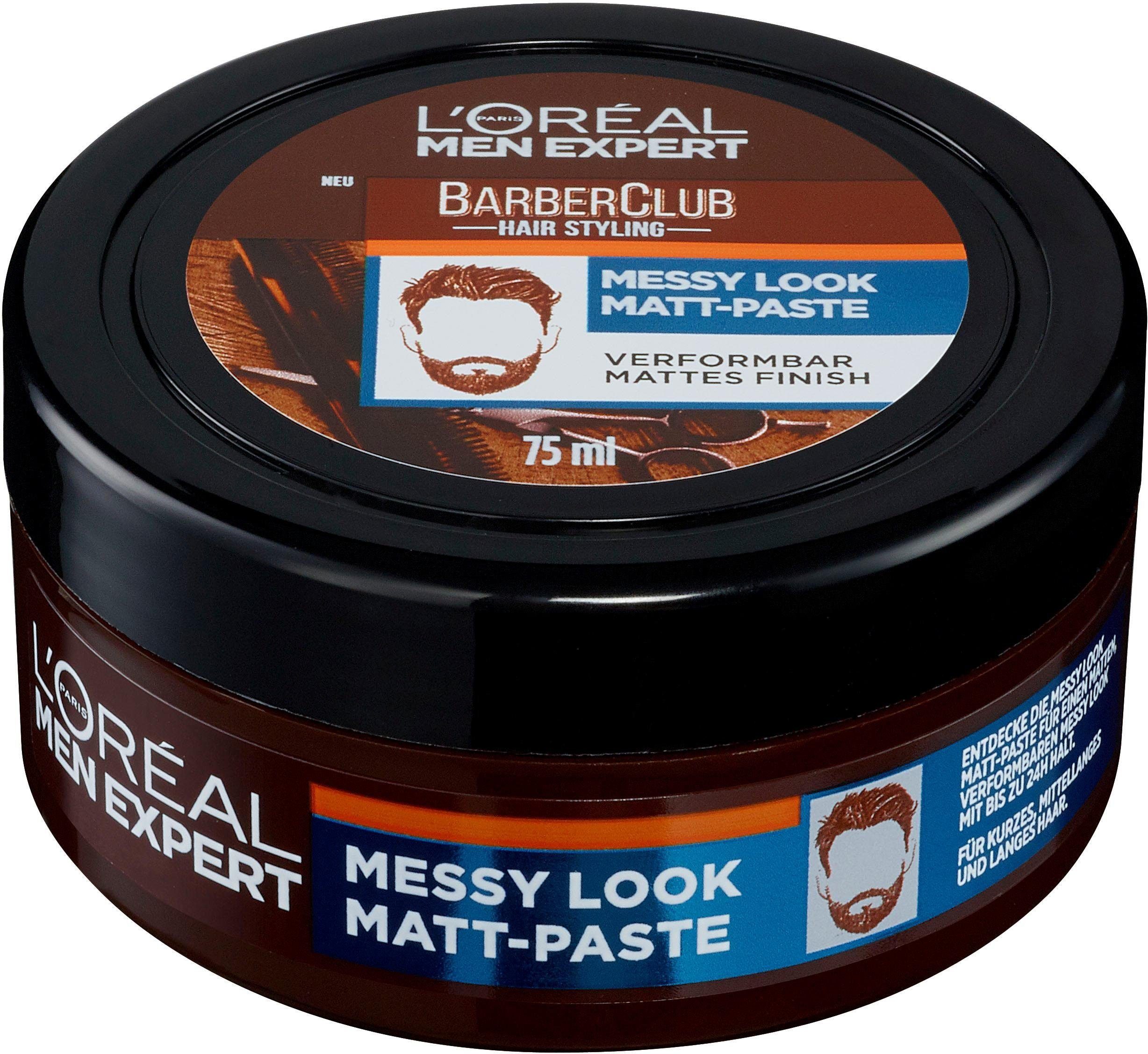 L'ORÉAL PARIS MEN EXPERT Haarpomade Barber Club Messy Look Matt Paste, mit angenehmen Duft