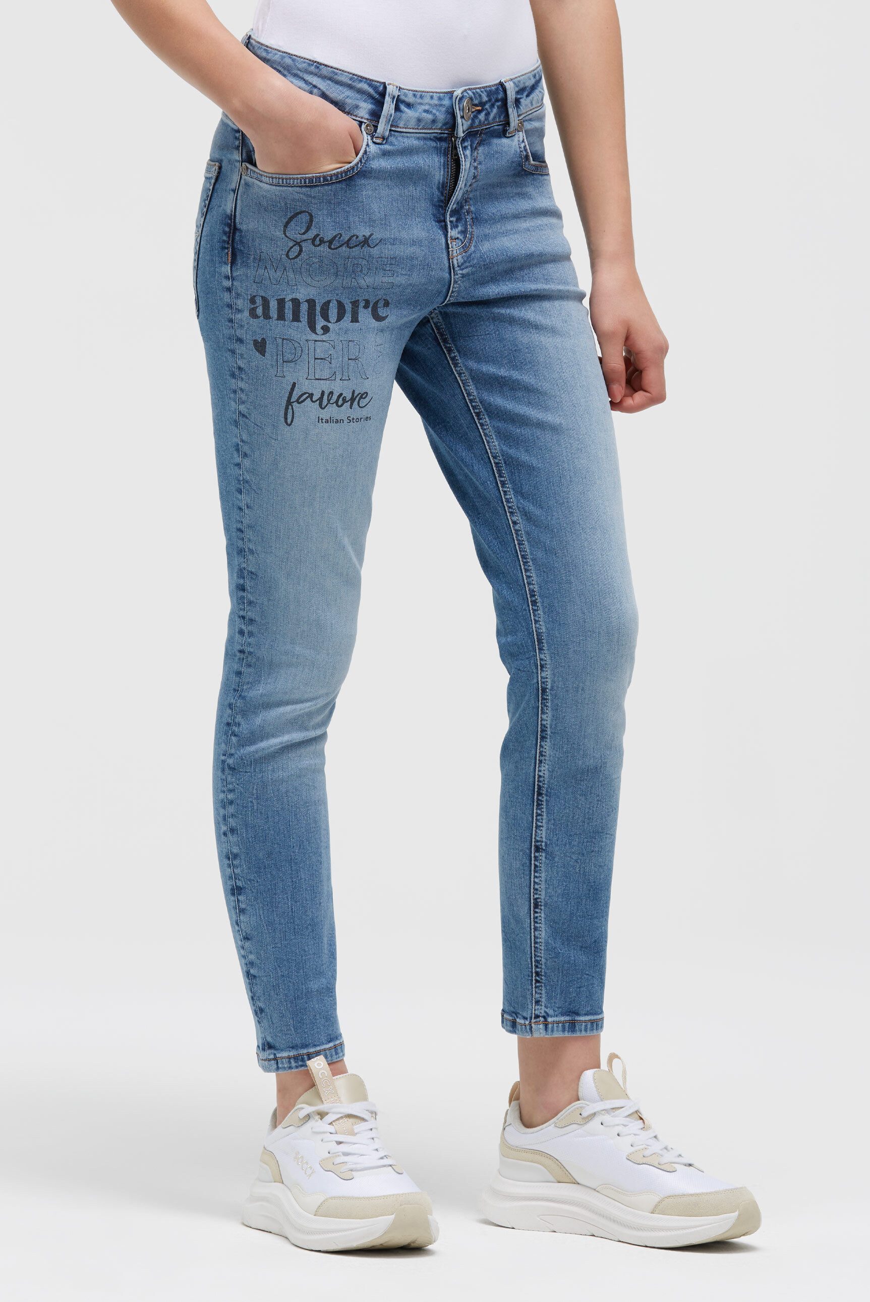 SOCCX Slim-fit-Jeans mit normaler Leibhöhe