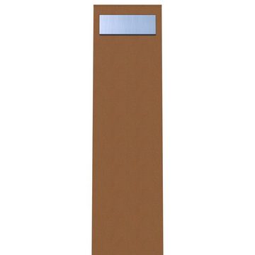 Bravios Briefkasten Standbriefkasten Monolith Rost mit Edelstahlklappe