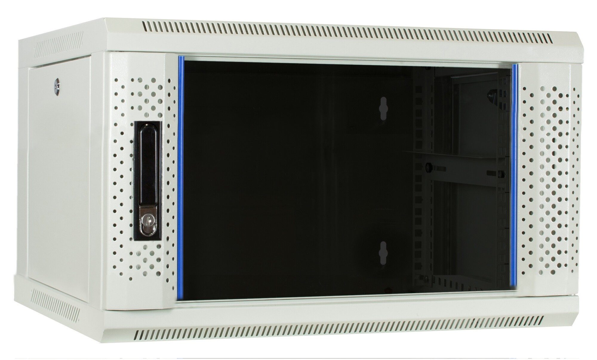DSIT Wandgehäuse 6 HE Serverschrank, Wandgehäuse, mit Glastür, Weiß, (BxTxH) 600 x 450
