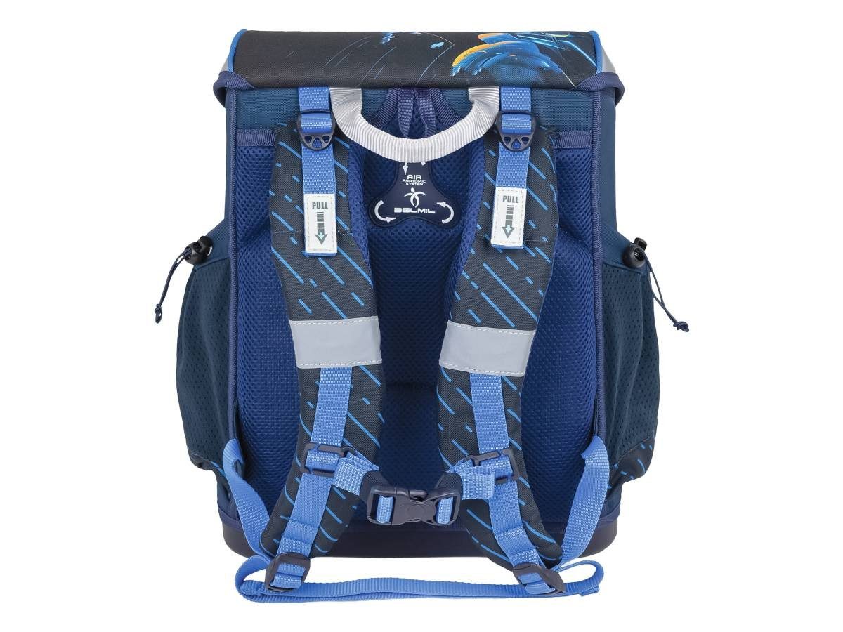 Belmil Schulranzen "Mini-Fit" 2025 für kleine Kinder 1. Klasse (Set, 4-tlg), Rennauto Rennwagen, Grundschule, Einschulung, für Jungen