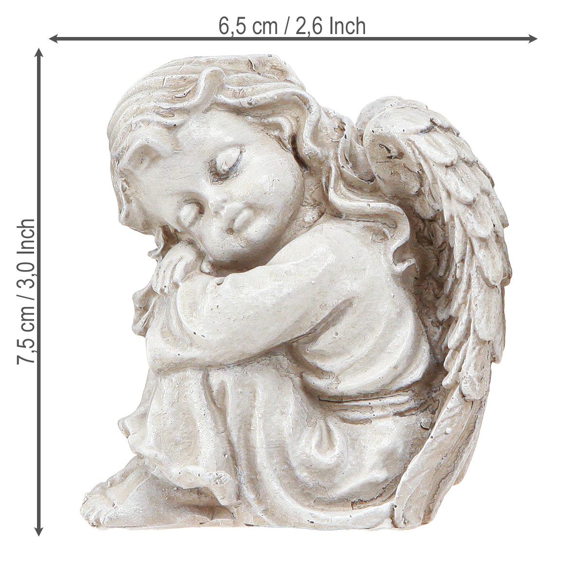Florists Products Engelfigur Trauer Engel Deko Figur Creme 6,5×5×7,5cm 2 St Grabschmuck, 2 Stück – Bild 5 von 5