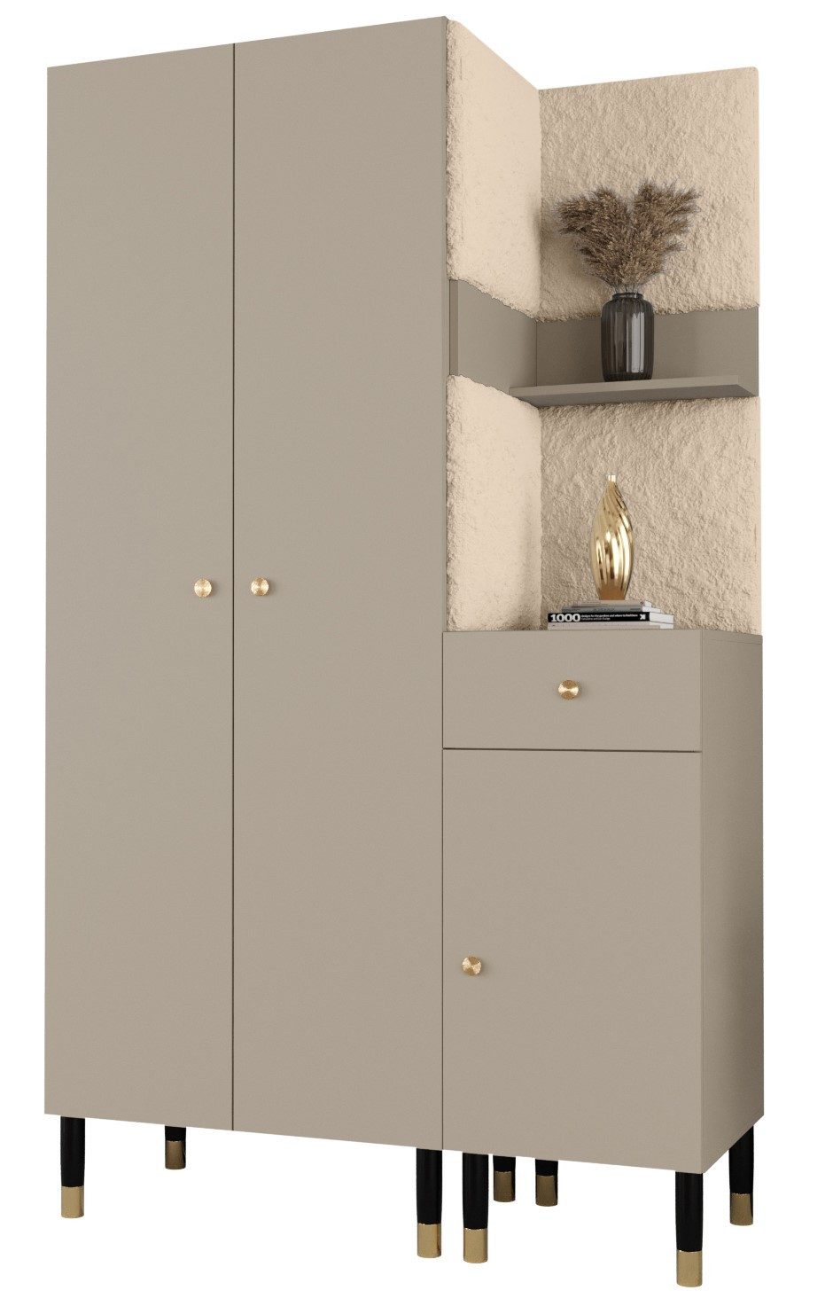 ABIKS MÖBEL Kompaktgarderobe PALERMO Set 6 Garderobe mit gepolsterten Panee günstig online kaufen