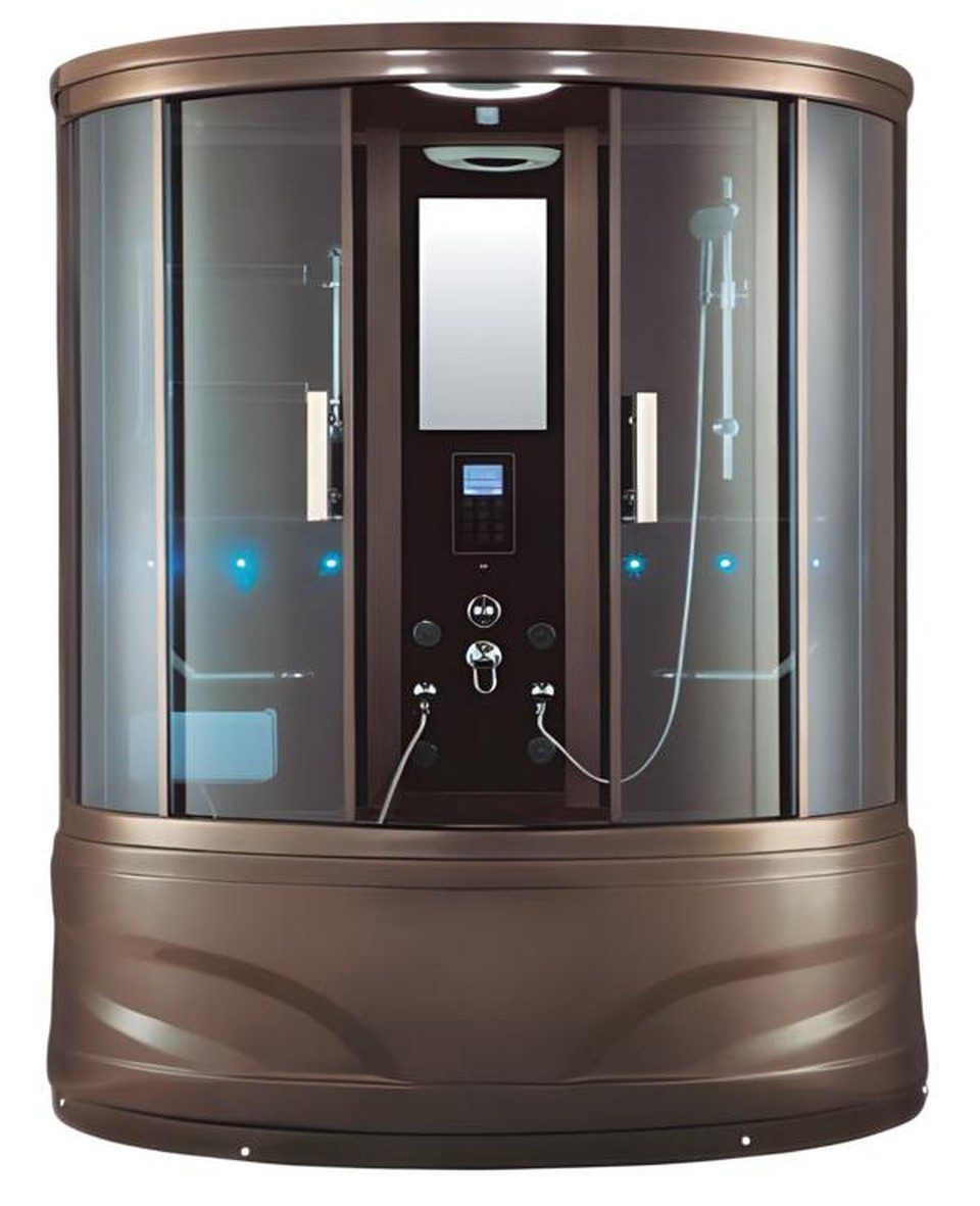 Xlmoebel Dampfdusche Luxus Duschkabine von XLMOEBEL mit LED-Beleuchtung, braun, BxT: 130x180 cm, Duschkabine, 1-tlg., Luxus Duschkabine LED braun, Made in Europa