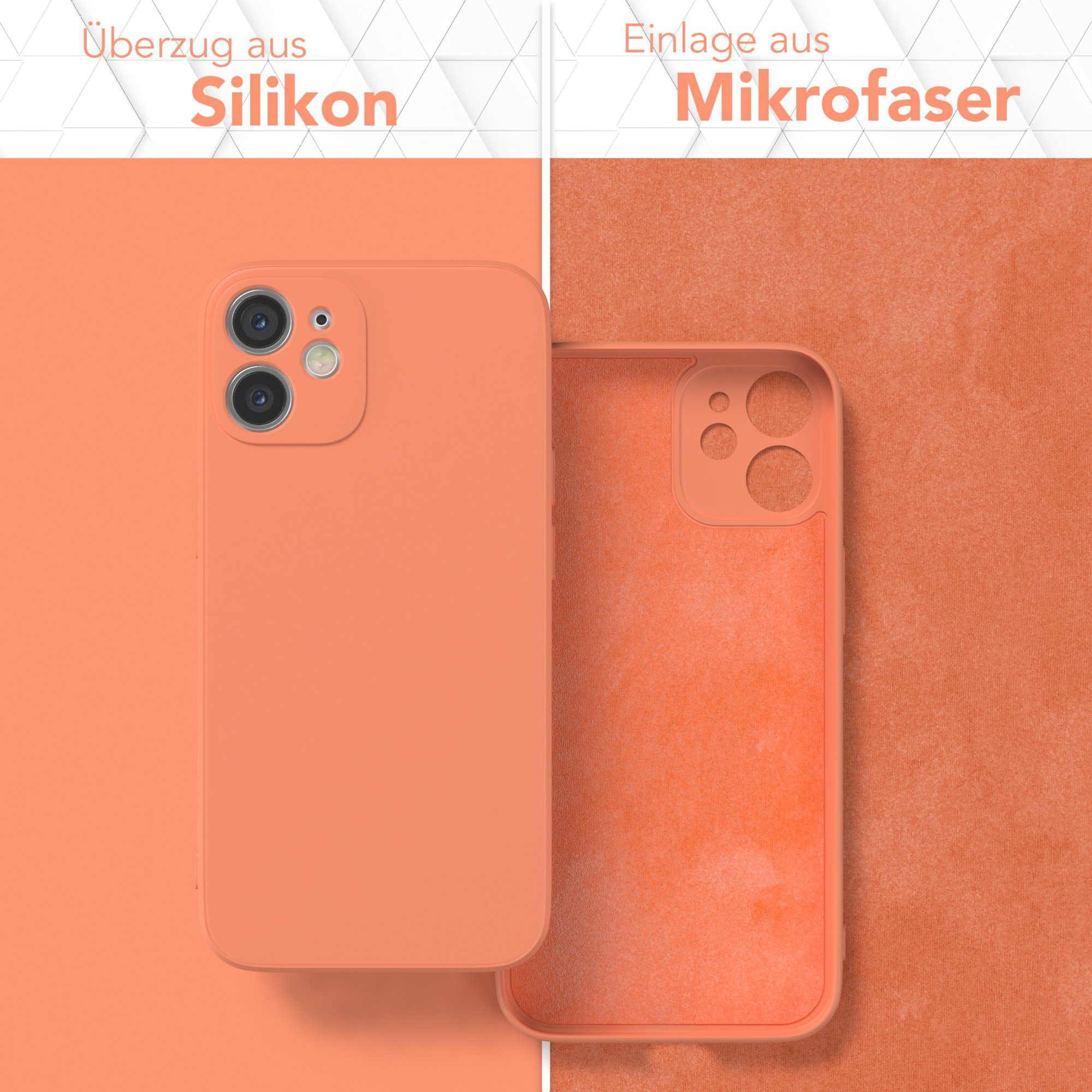 EAZY CASE Handyhülle für Apple iPhone 12 Mini Hülle Silikon 5,4 Zoll, Schutzhülle mit Kameraschutz telefonhülle elastisch bumper tpu Orange