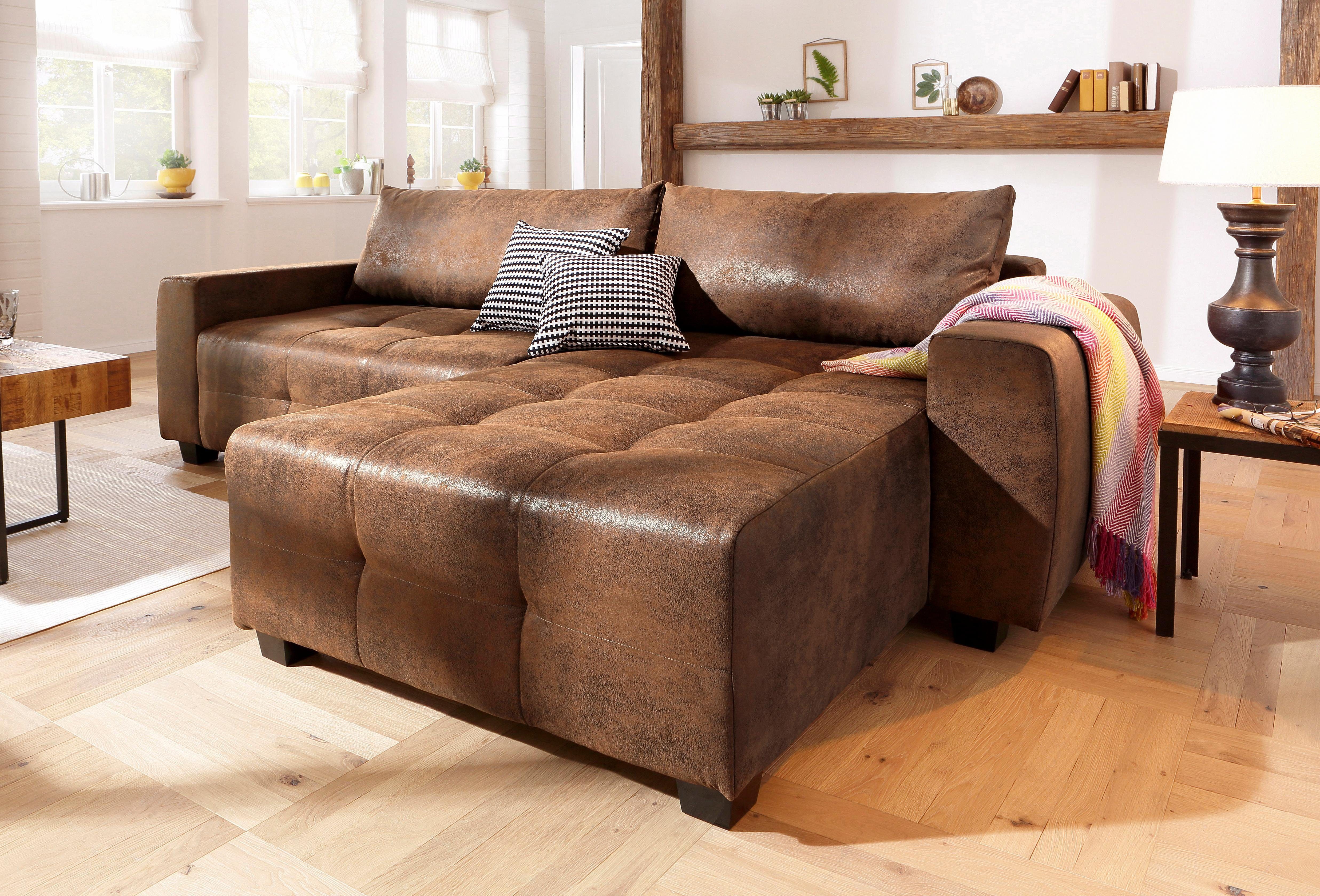 Home affaire Ecksofa "Bella L-Form, B: 254 cm" mit 2 Zierkissen, optional B günstig online kaufen