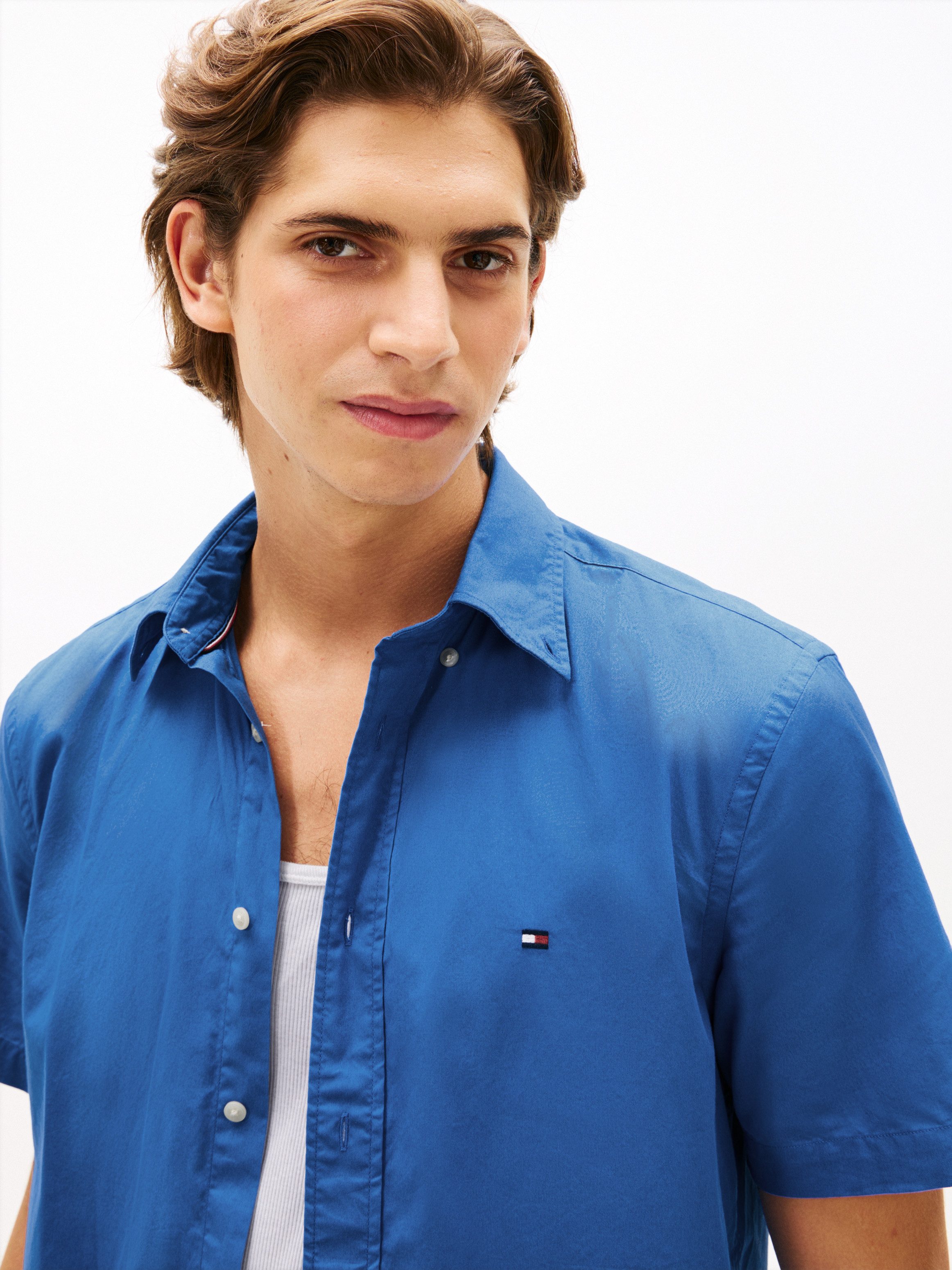 Tommy Hilfiger Kurzarmhemd FLEX POPLIN SOLID Regular fit mit Button-Down-Kr günstig online kaufen