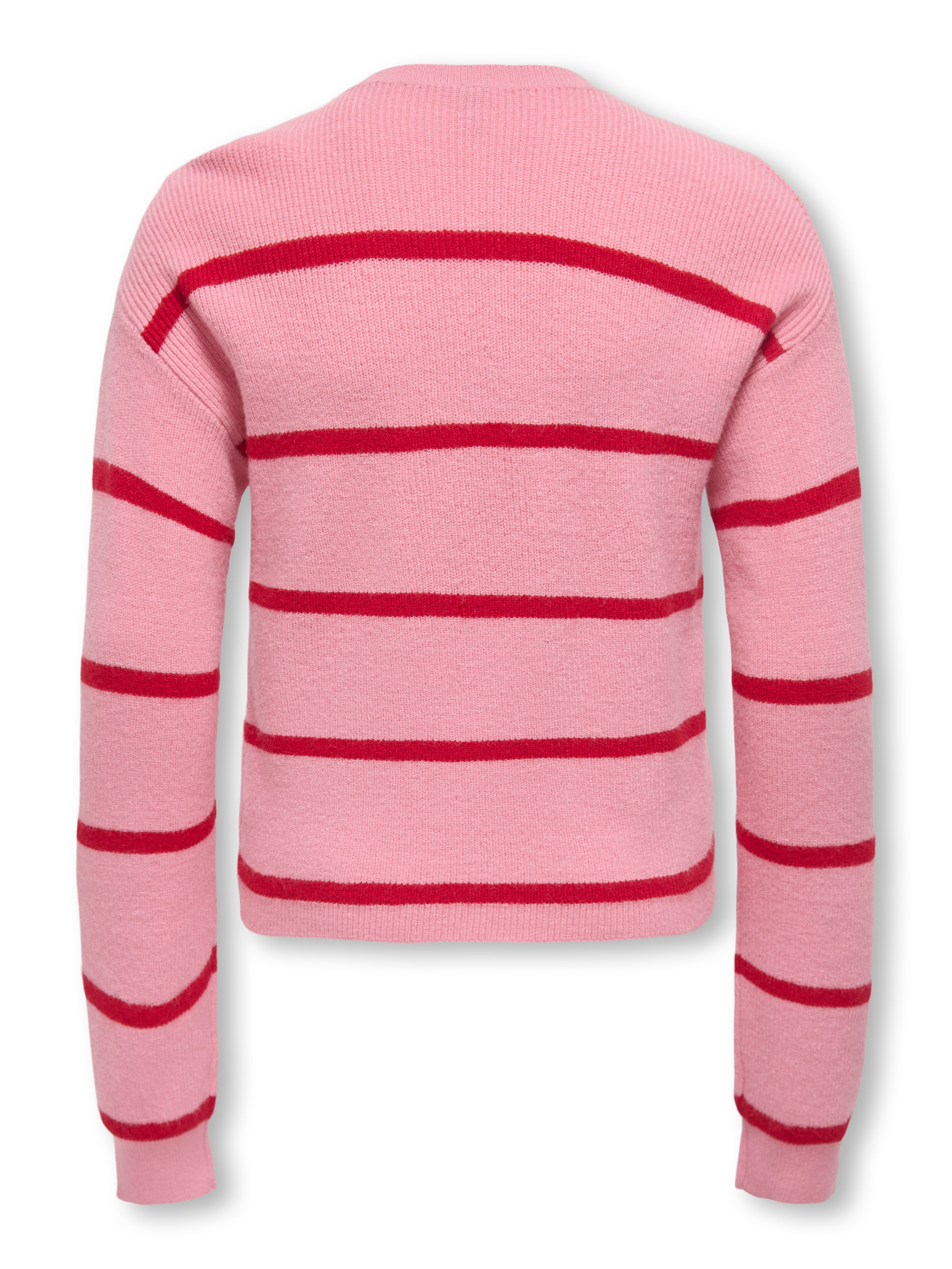 KIDS ONLY Strickpullover KOGFRANCA SHORT L/S STRIPE KNT NOOS Viskosemischung, loose fit
