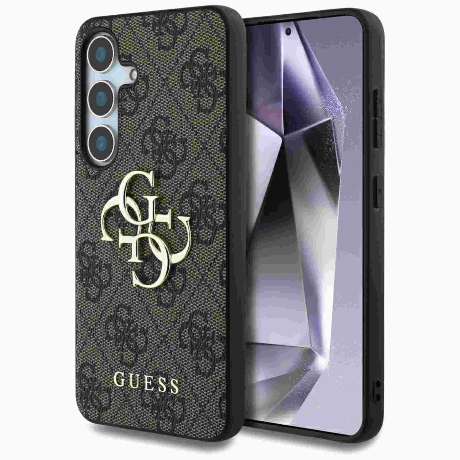 Guess Smartphone-Hülle Guess Samsung Galaxy S25 Schutzhülle Cover Big 4G Logo Classic Braun
