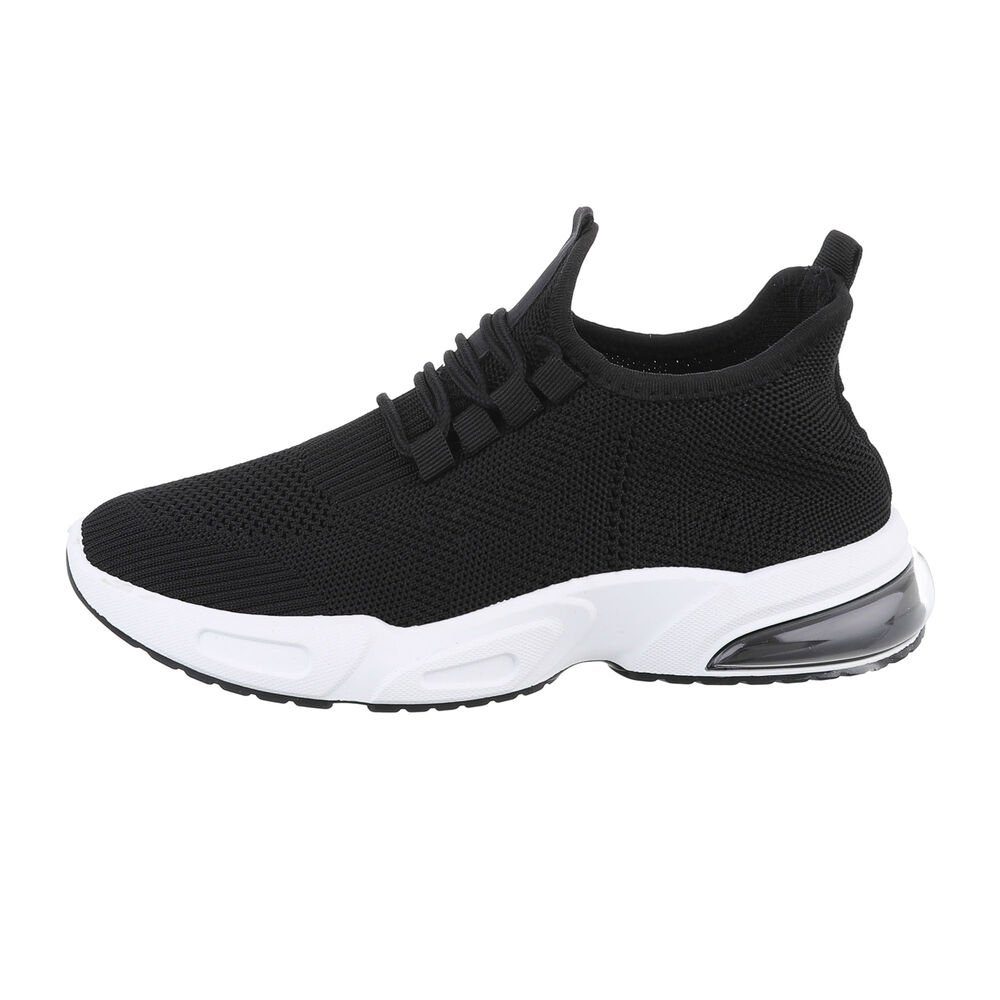 Ital-Design Herren Low-Top Freizeit Sneaker Flach Sneakers in Schwarz