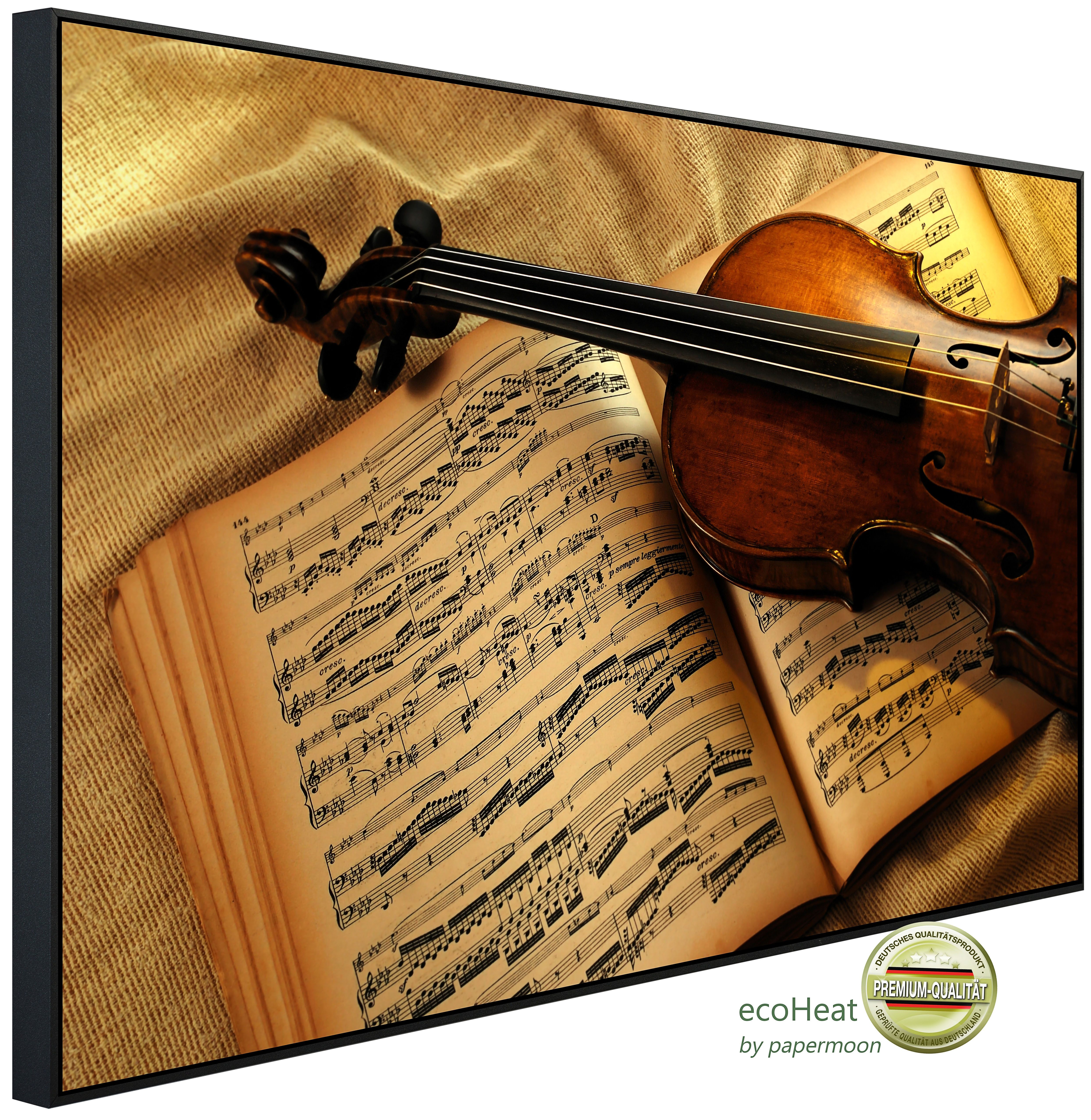 Papermoon Infrarotheizung INFRAROT-BILD-HEIZUNG, Geige, TÜV-Rheinland/GS zertifiziert, angenehme Strahlungswärme
