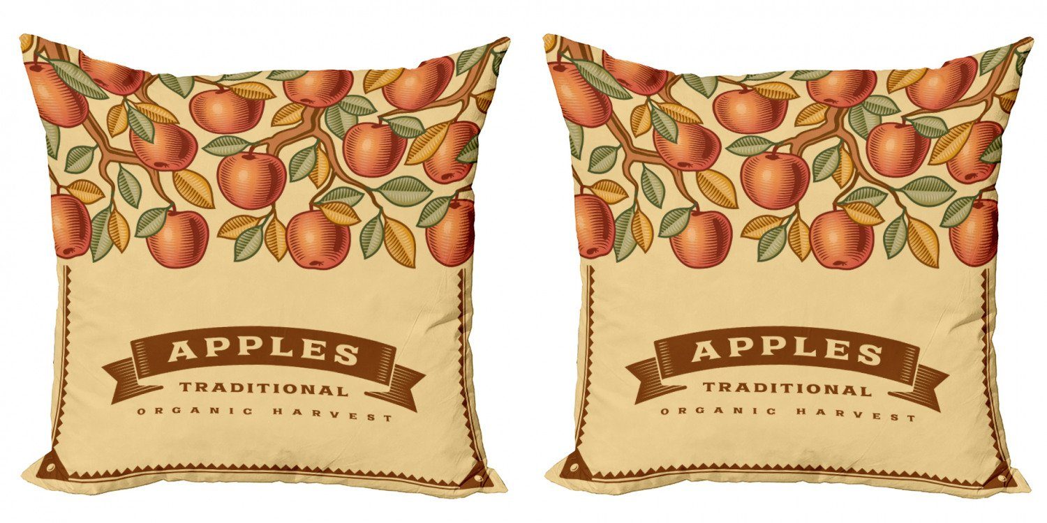 Schnäppchenjäger Kissenbezüge Modern Vintage Doppelseitiger (2 Accent Stück), Digitaldruck, Obst Apfelernte Abakuhaus