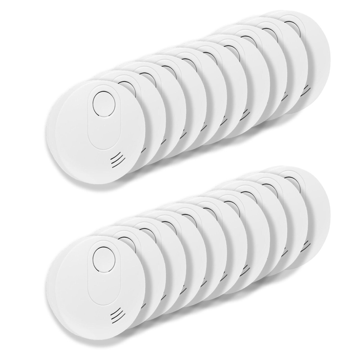 SLABO 20x Slabo Rauchmelder Feuermelder + 10 Jahre Batterie - WEISS Rauchmelder