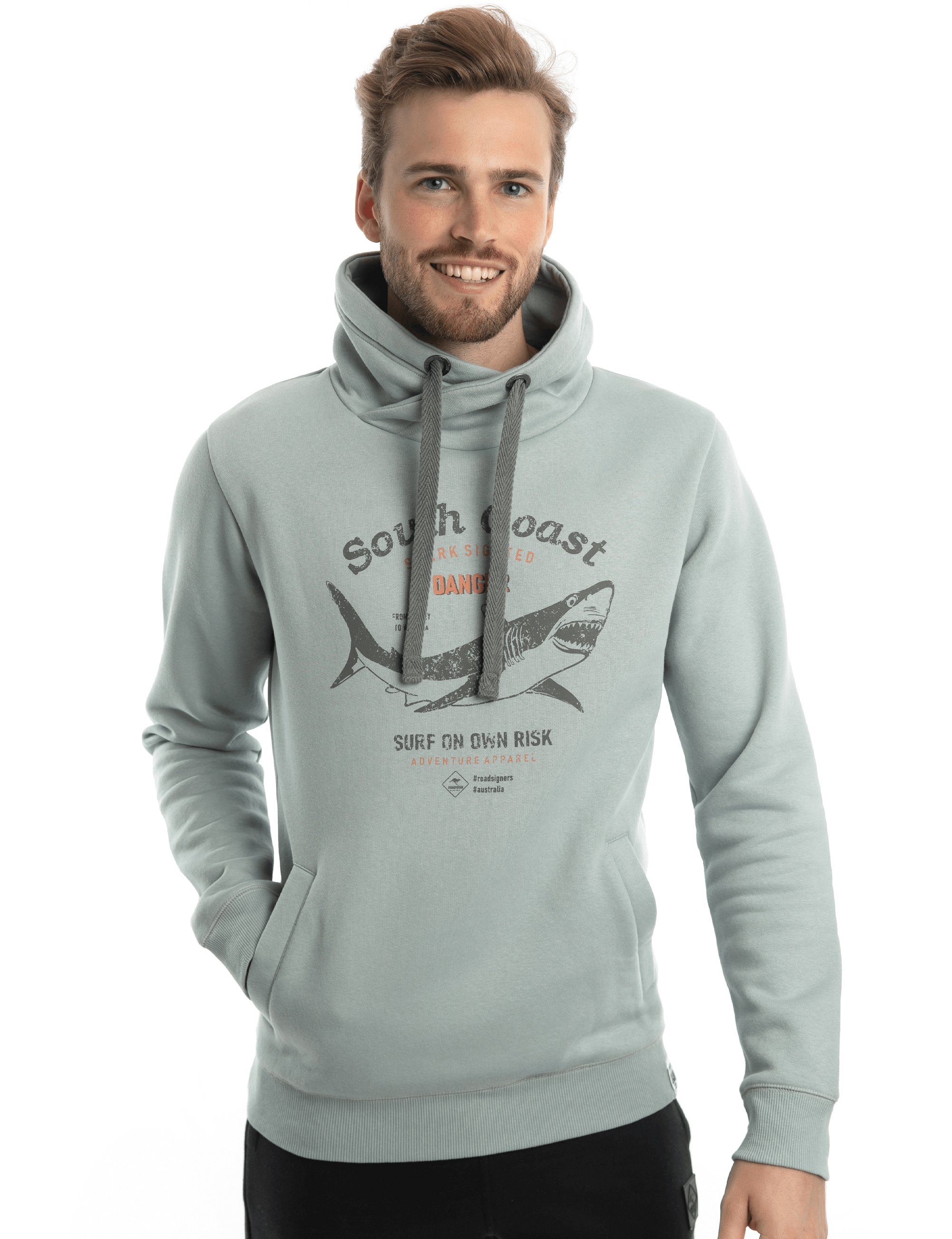 ROADSIGN australia Sweatshirt Risk (1, 1-tlg., 1) mit modischem Schlauchkragen & Kordelzug, Logo-Aufdruck "South Coast"