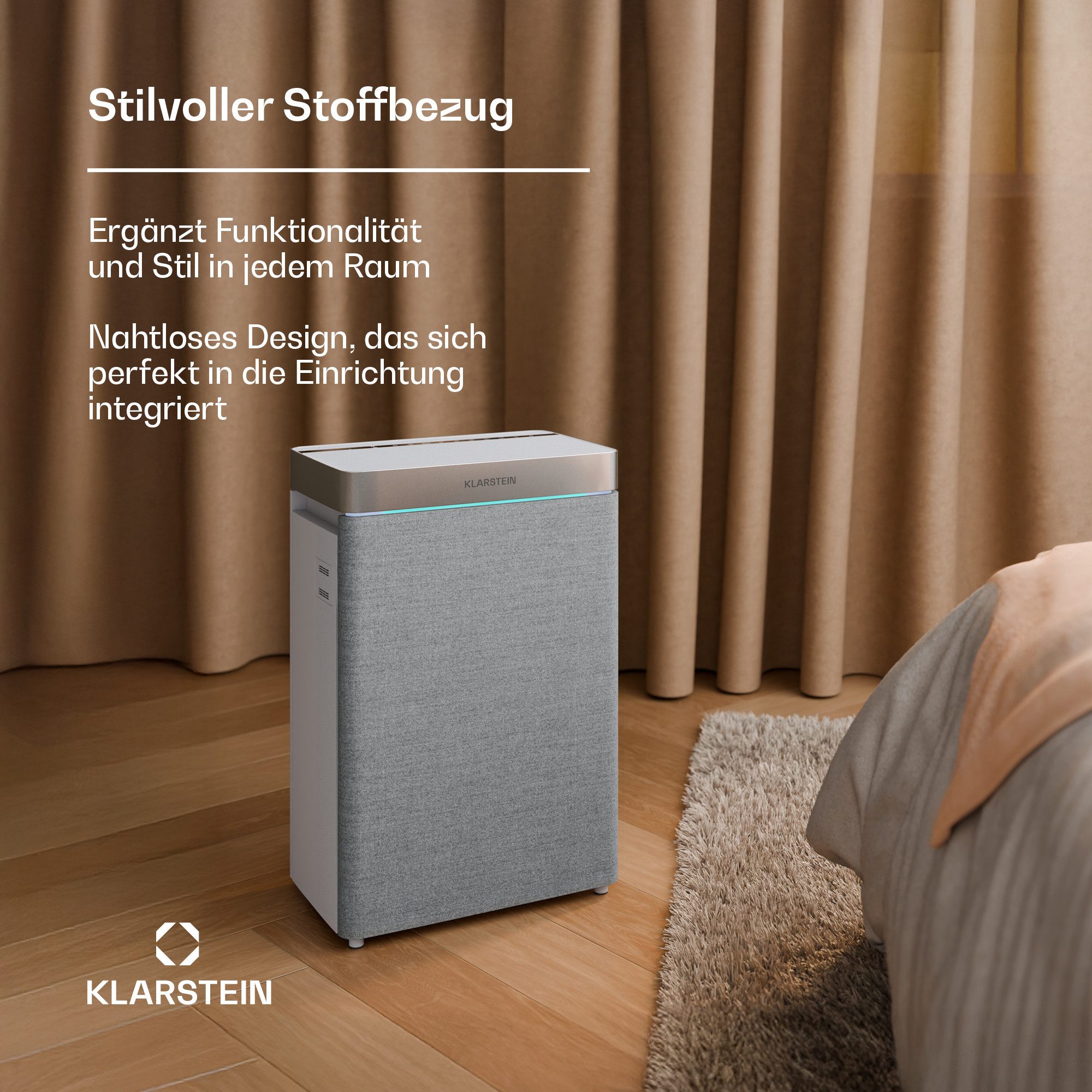Klarstein Luftentfeuchter AireLux, Lufreiniger mit HEPA 3 Filter Smart App Wassertank