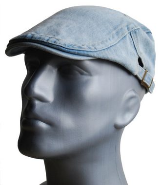 Cool4 Flat Cap Schiebermütze DENIM Jeans Verstellbar