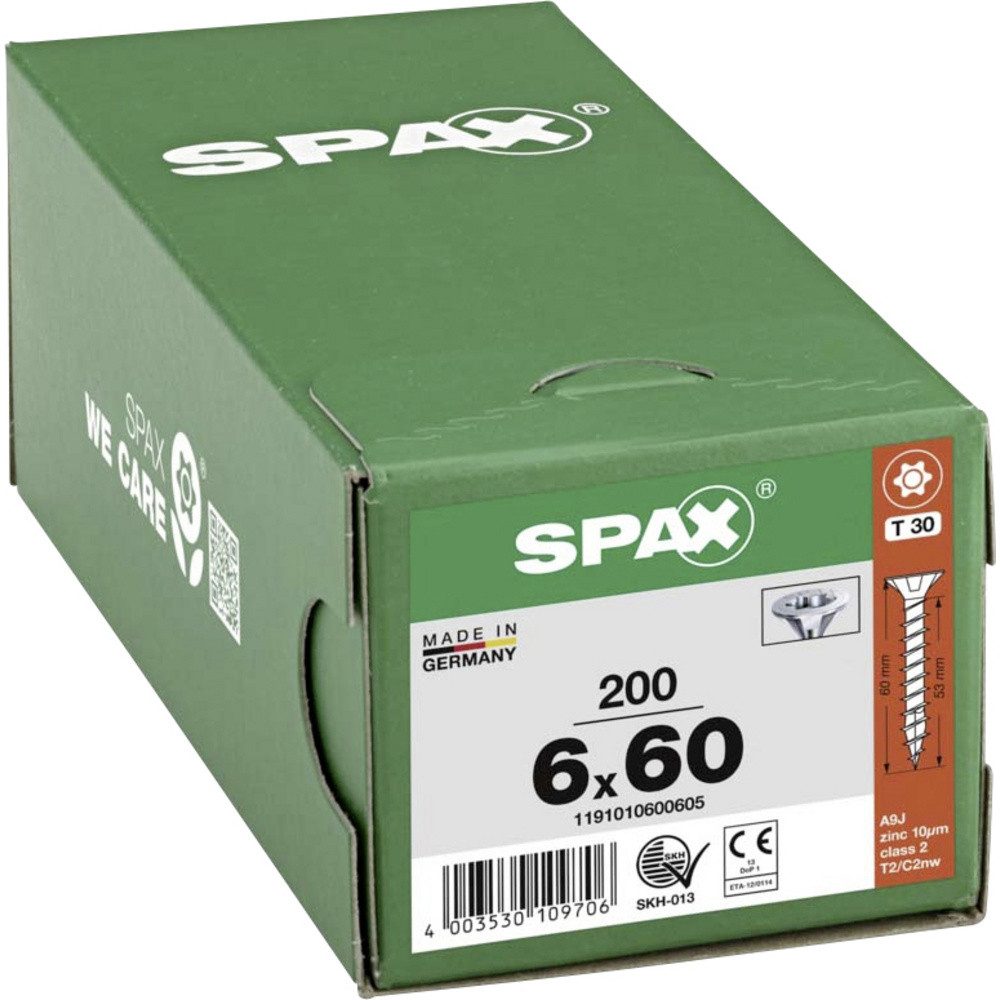 SPAX Schraube SPAX 1191010600605 Holzschraube 6 mm 60 mm T-STAR plus Stahl WIROX